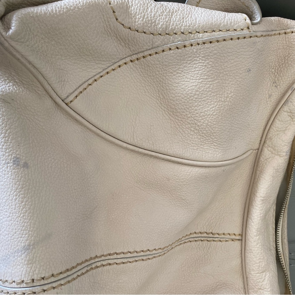 Tod's Cream Leather Hobo Bag with Silver Hardware - Picture 13 of 13